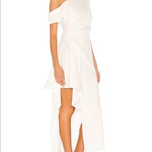 White Midi Asymmetrical Dress